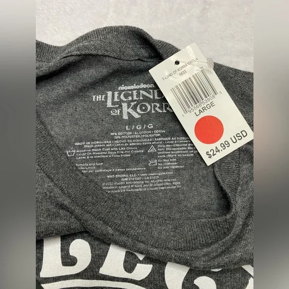 The Legend Of Korra Nickelodeon T-Shirt Men’s Sz L Gray Graphic Tee NWT $24.99 - Picture 4 of 6